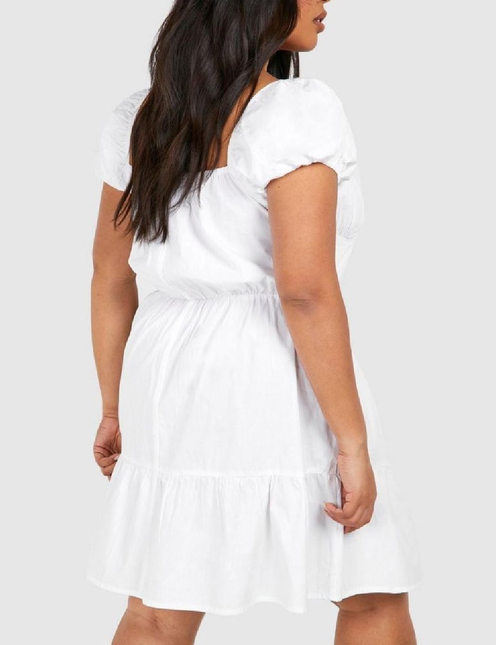 Rochie scurta Boohoo Plus Size, alb - 1 | YEO