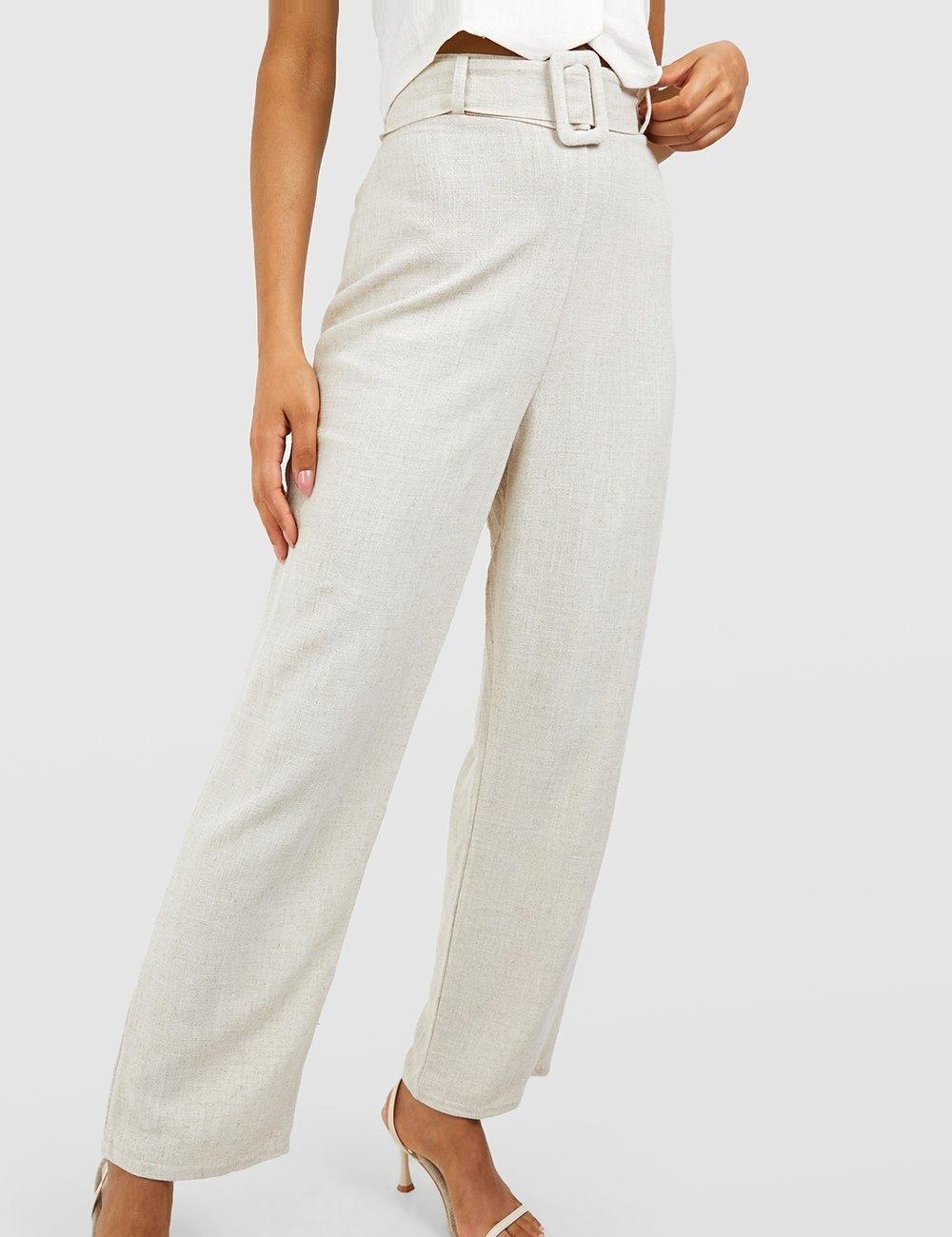 Pantaloni Boohoo, crem - 1 | YEO
