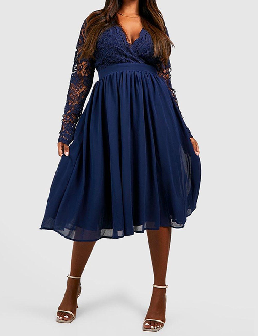 Rochie medie Boohoo Plus Size, bleumarin