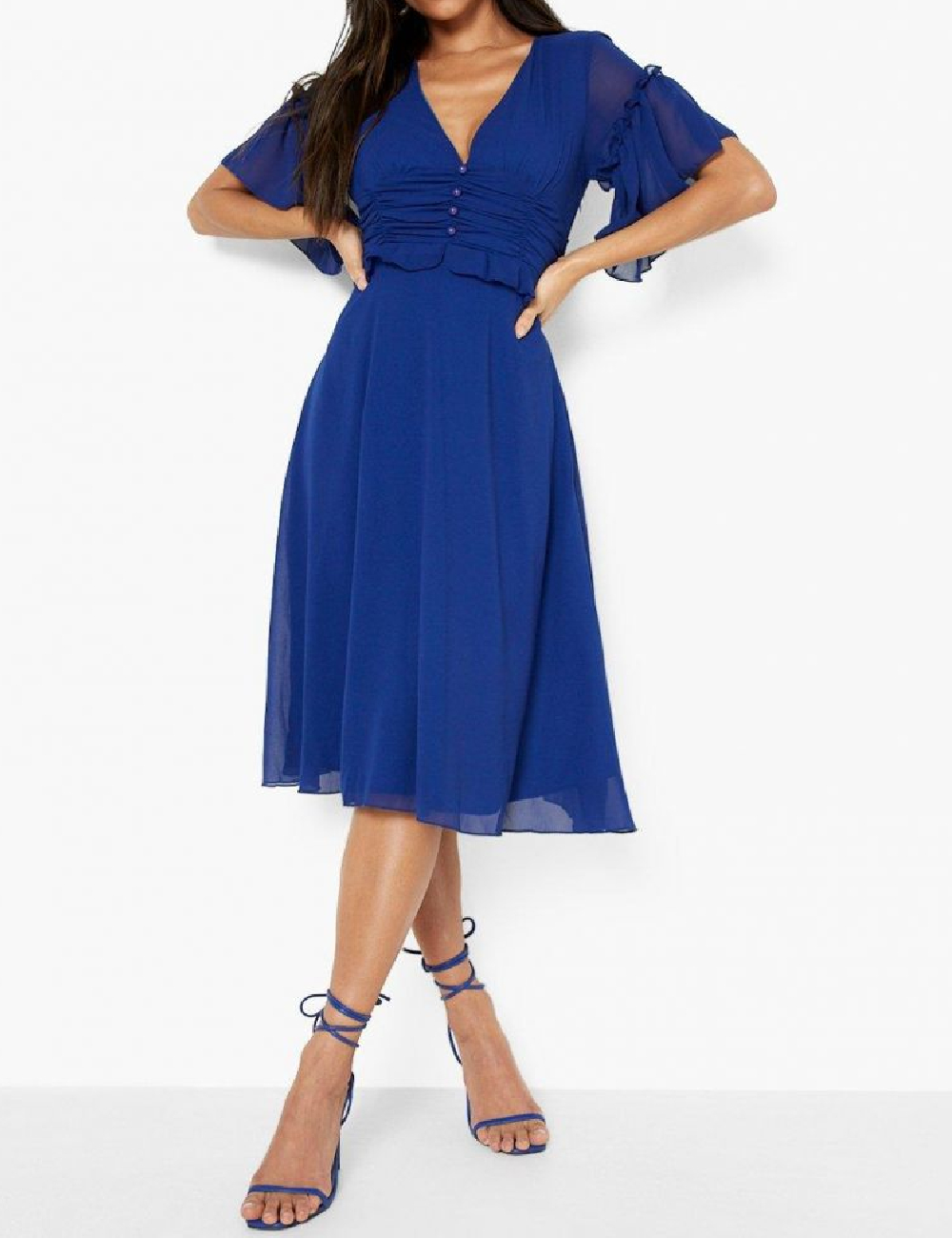 Rochie medie Boohoo, albastru
