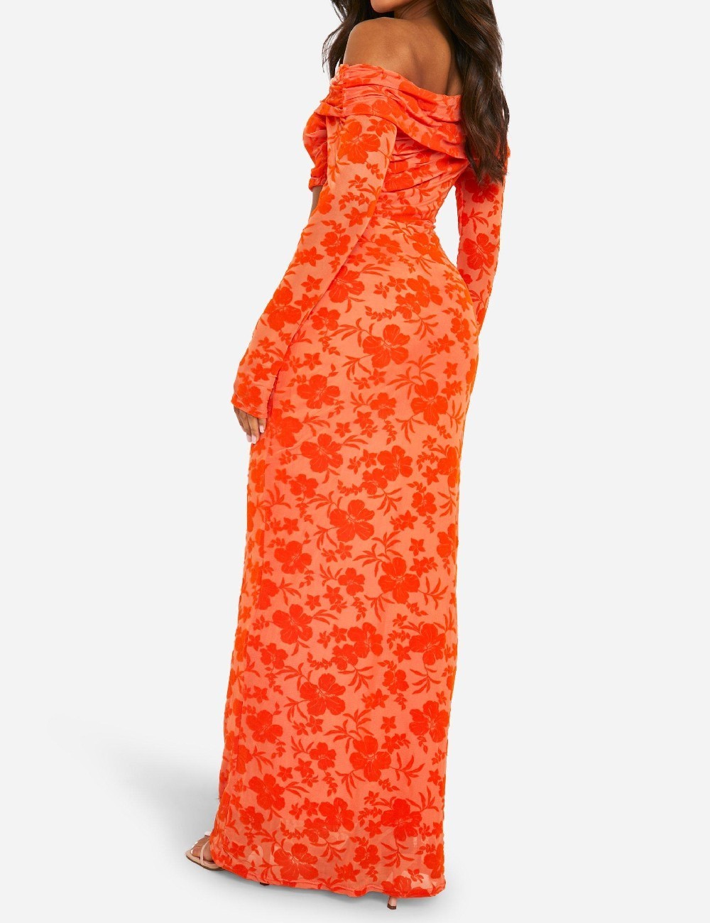 Rochie lunga Boohoo, portocaliu - 1 | YEO