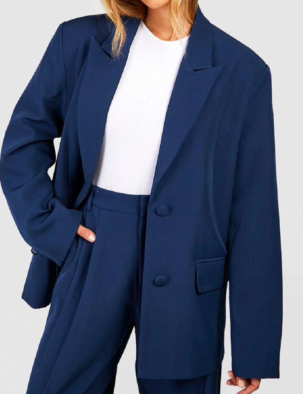 Sacou Boohoo, bleumarin