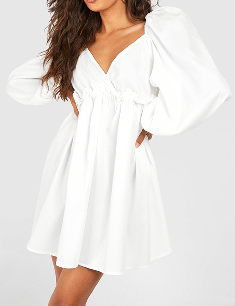 Rochie scurta Boohoo, alb - 1 | YEO