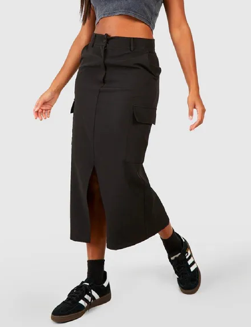 Fusta Boohoo, negru