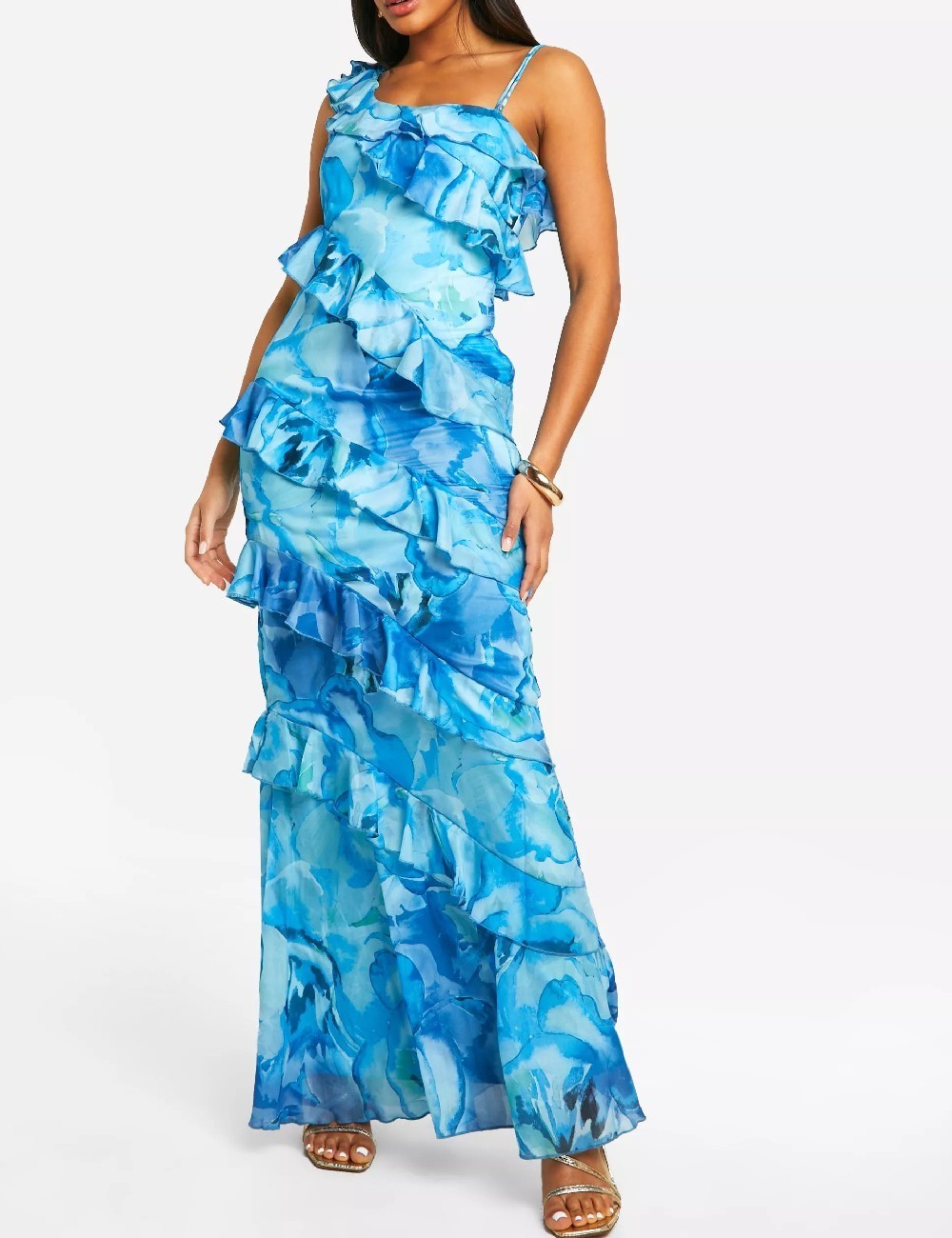 Rochie lunga Boohoo, albastru - 1 | YEO