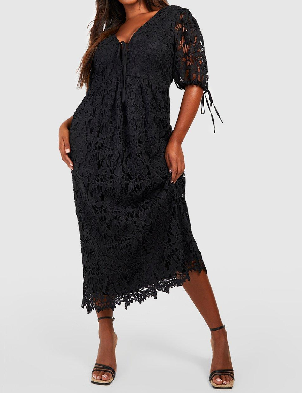 Rochie medie Boohoo Plus Size, negru