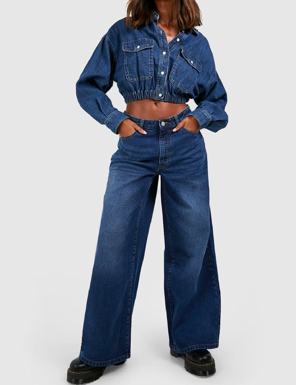 Blugi Boohoo, albastru