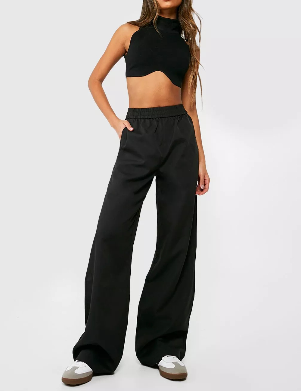 Pantaloni Boohoo, negru