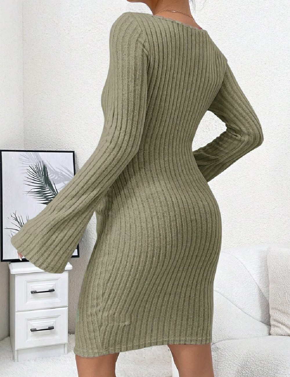 Rochie medie SHEIN Maternity, verde - 1 | YEO