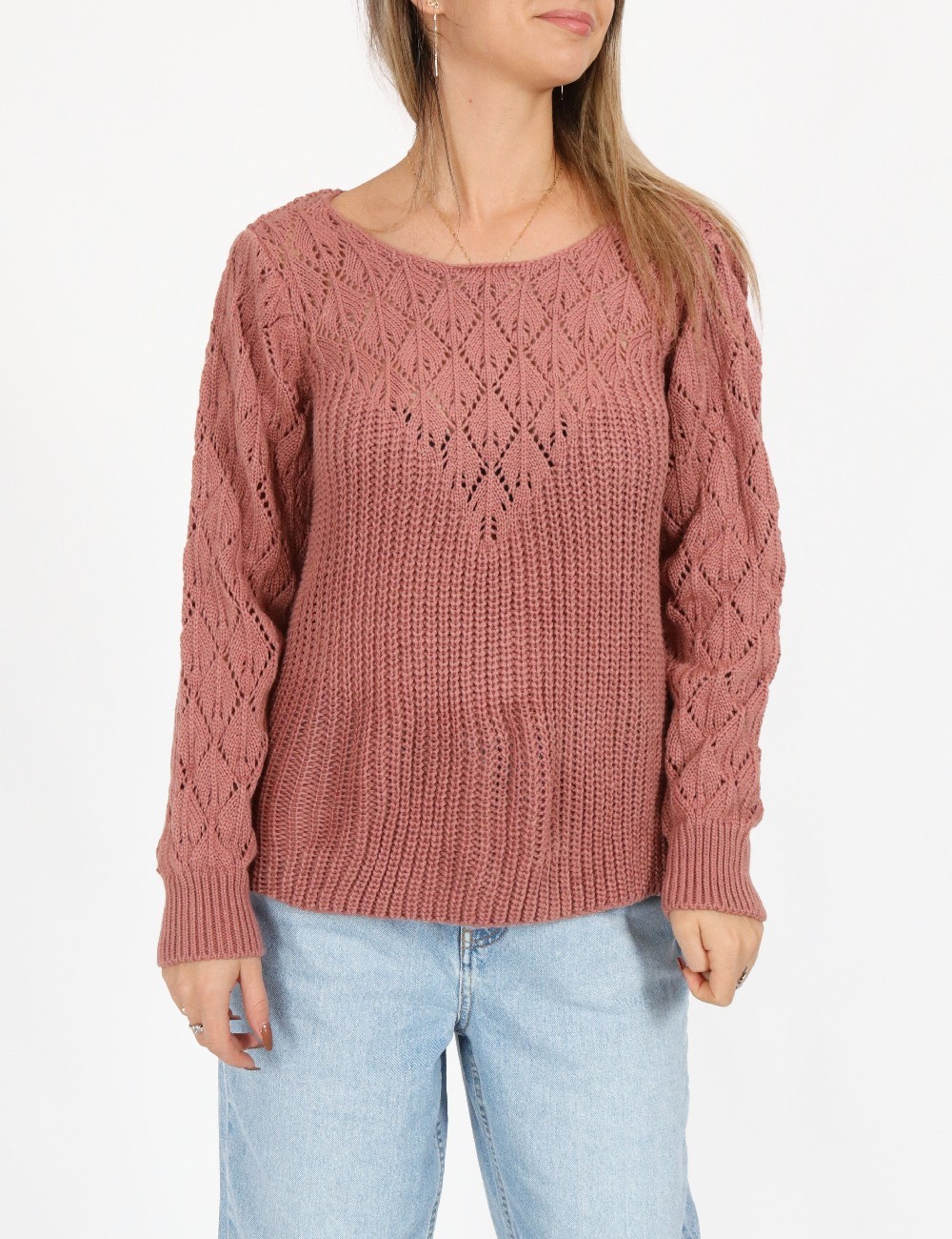 Pulover SHEIN, roz pudra inchis - 1 | YEO