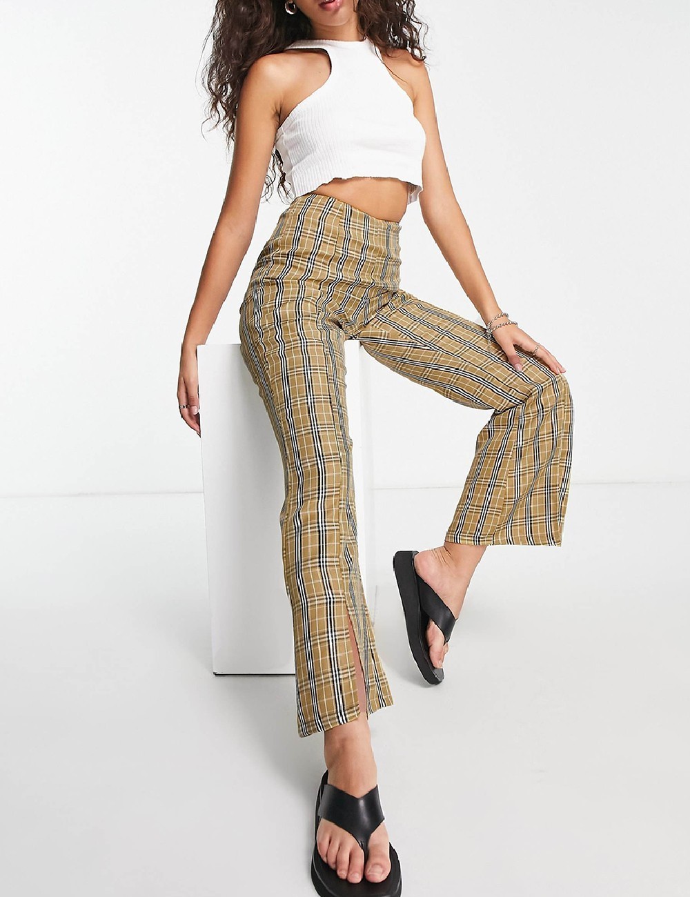 Pantaloni Urban Threads, maro - 1 | YEO