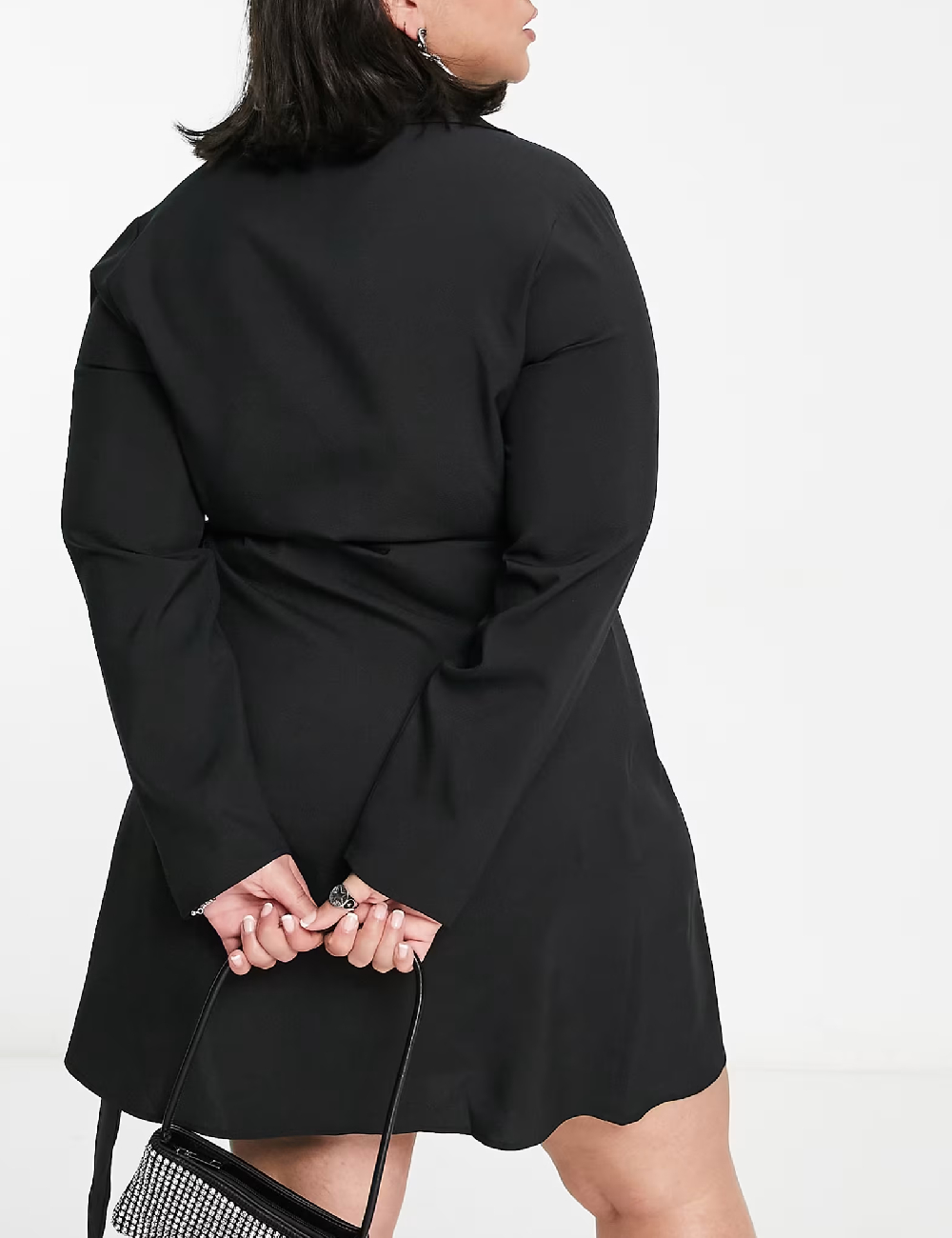 Rochie scurta Urban Threads Plus Size, negru - 1 | YEO