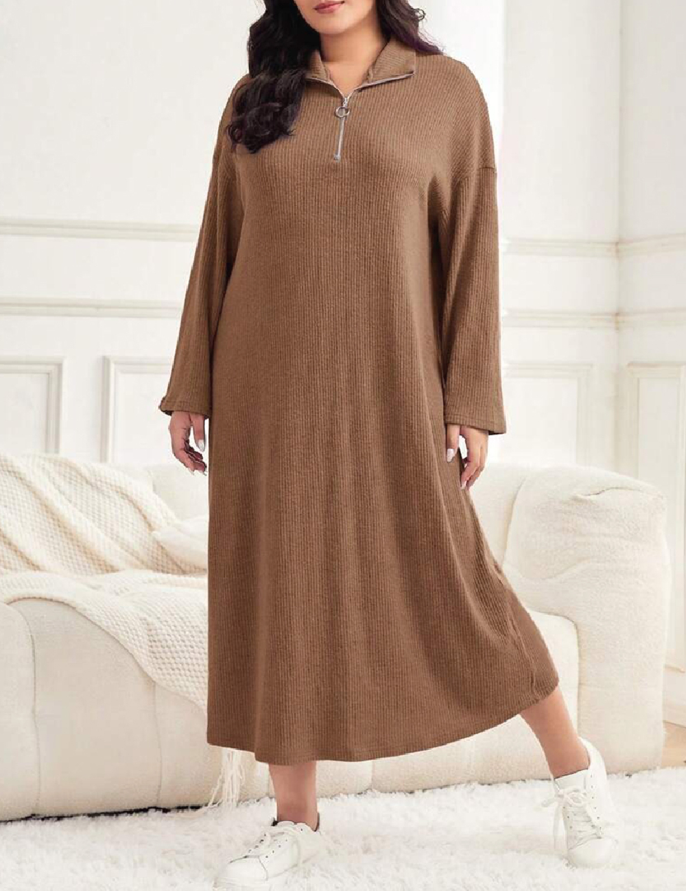 Rochie lunga SHEIN CURVE, maro