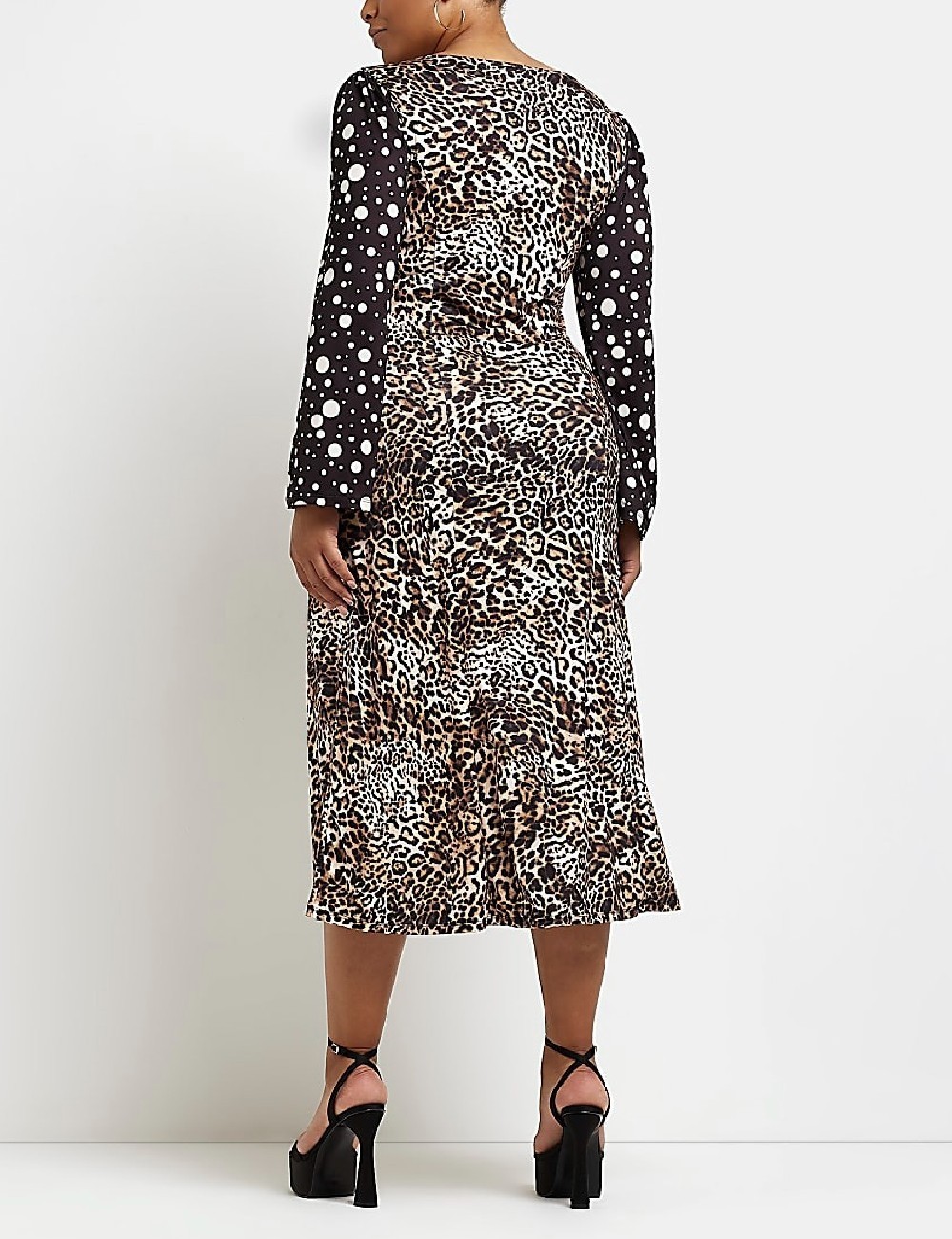 Rochie medie River Island Plus Size, animal print - 1 | YEO