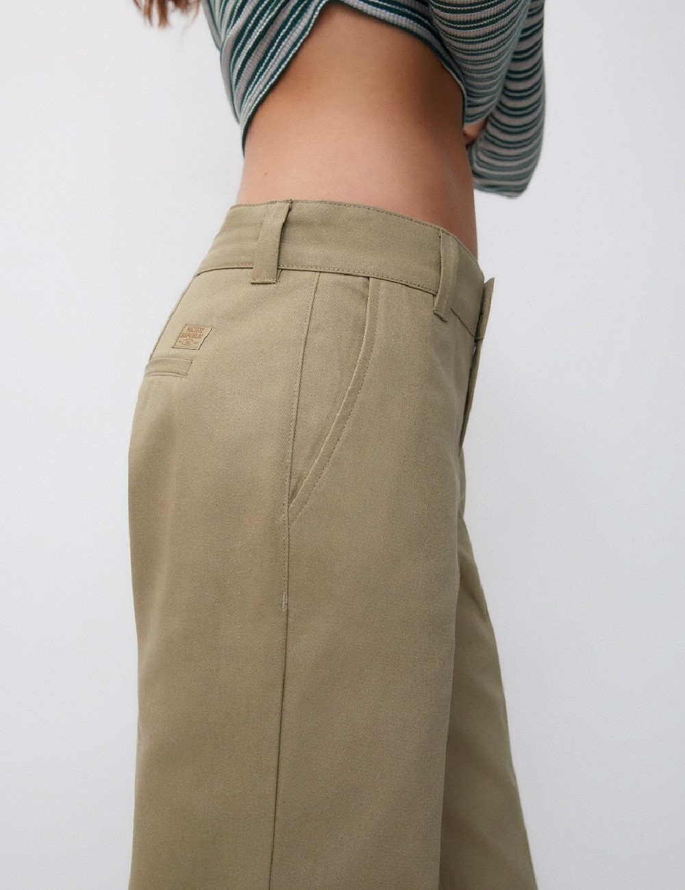 Pantaloni Pull&Bear, kaki - 1 | YEO