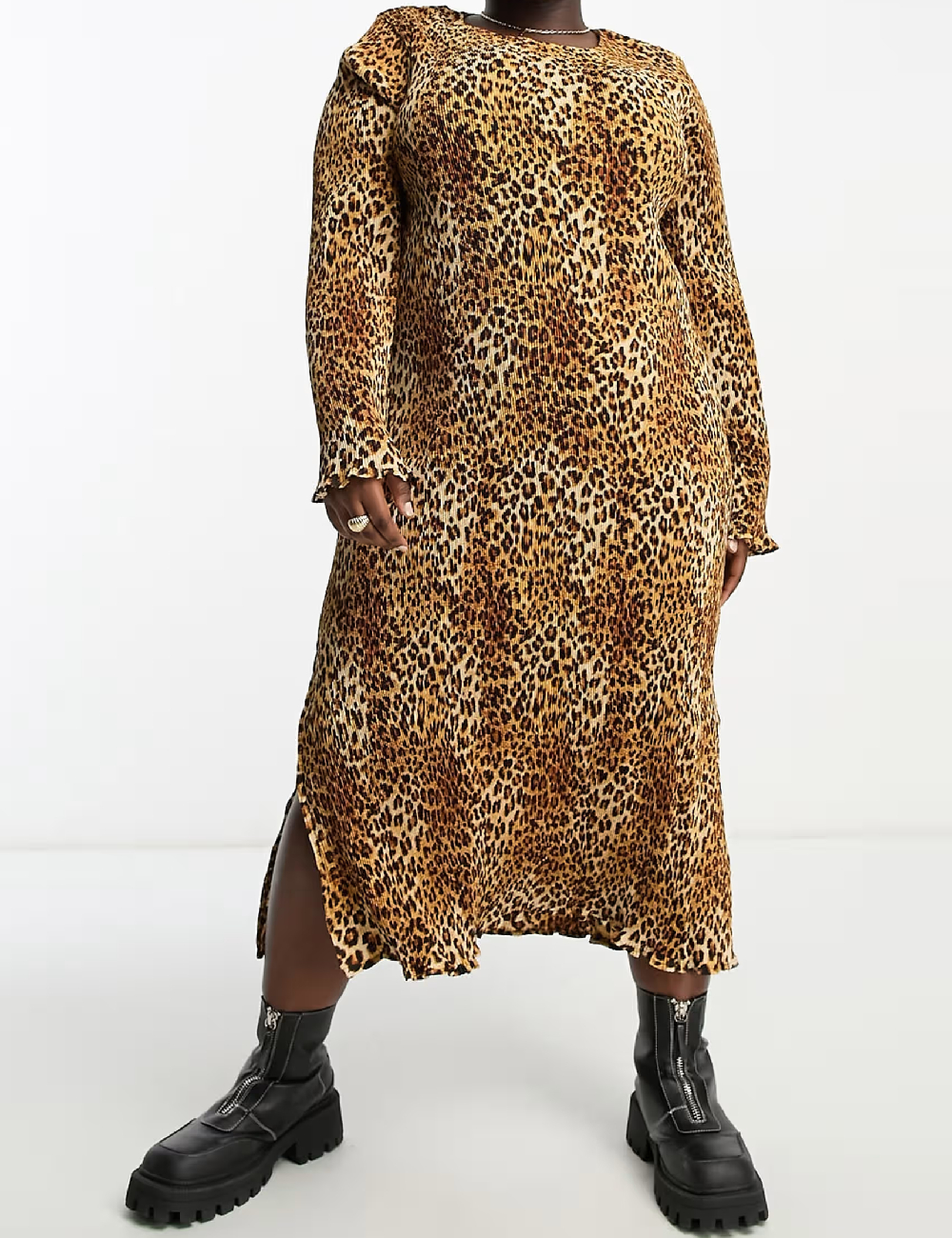 Rochie medie Violet Romance Plus Size, animal print - 1 | YEO