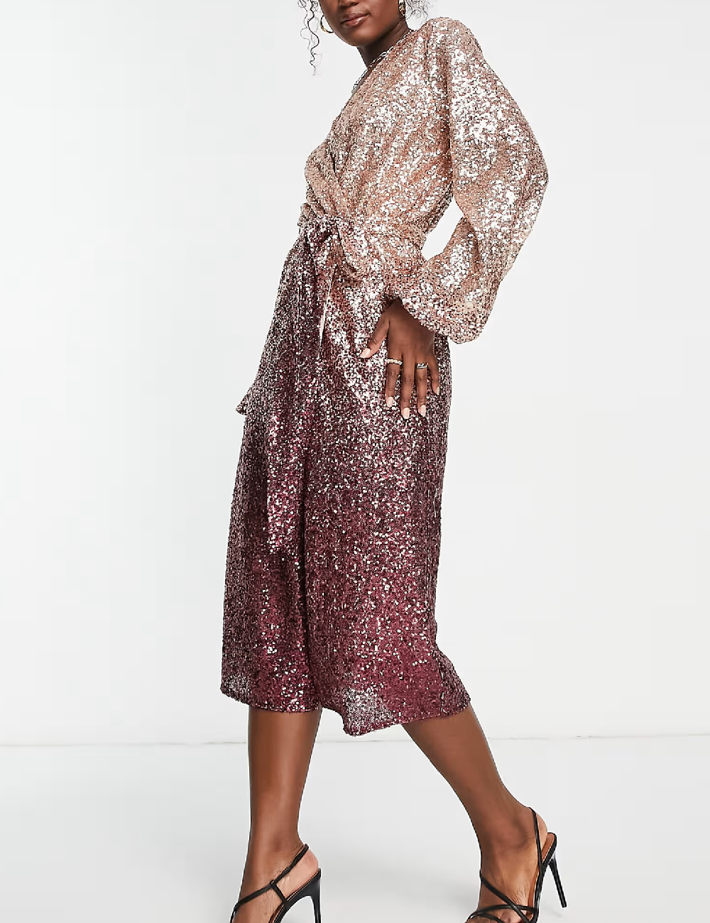 Rochie medie Style Cheat, crem/visiniu - 1 | YEO
