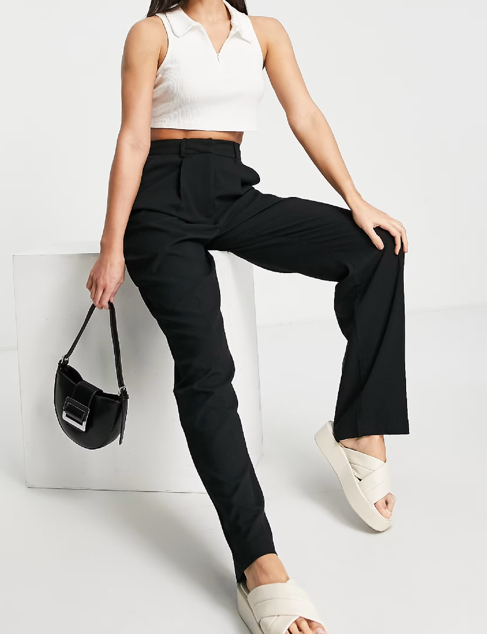 Pantaloni Top Shop, negru - 1 | YEO