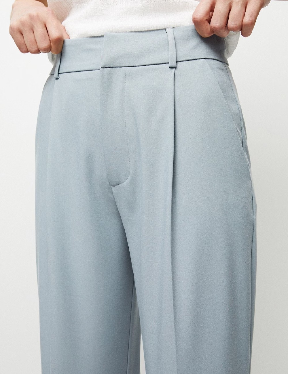 Pantaloni Pull&Bear, albastru deschis - 1 | YEO