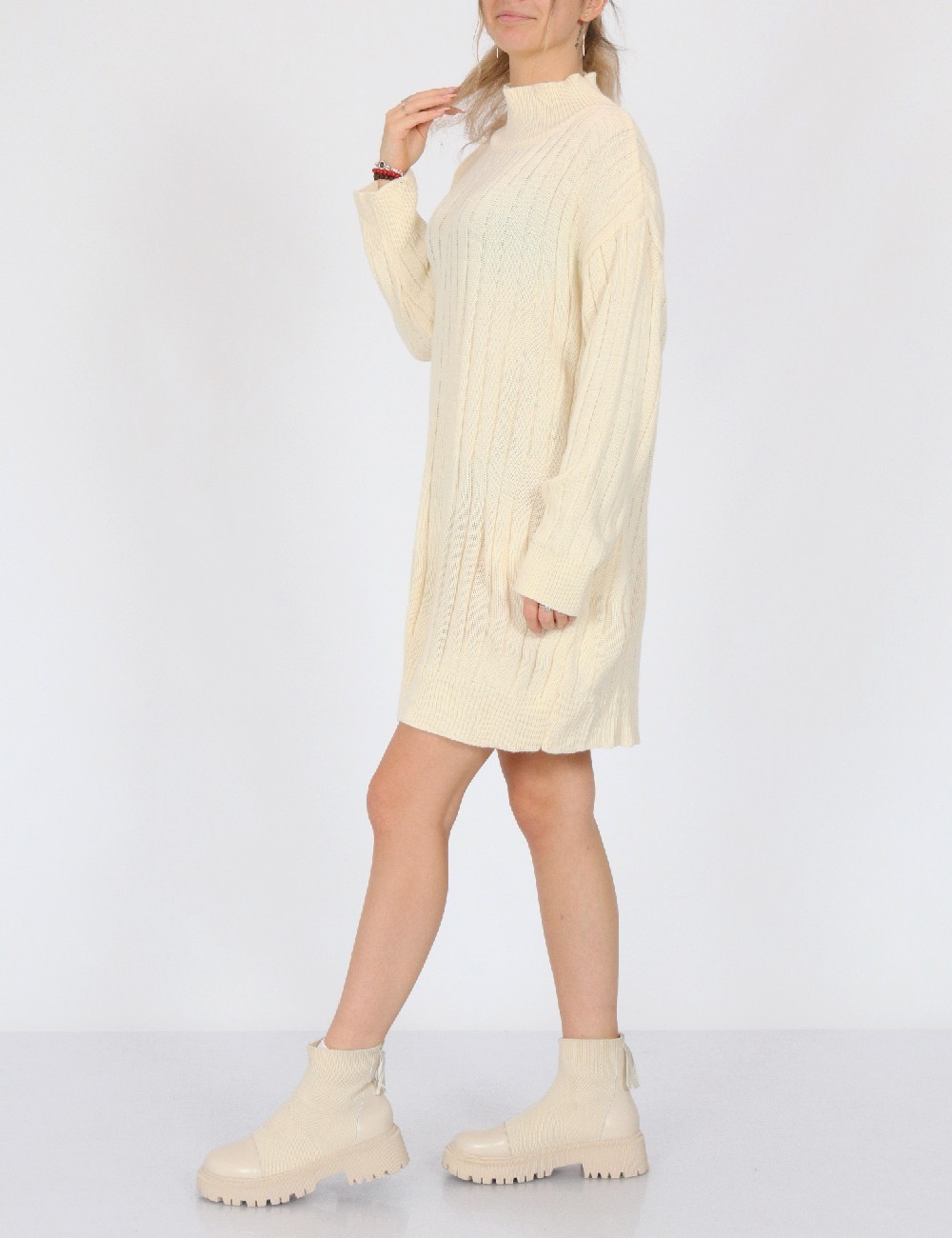Rochie scurta SHEIN, ecru - 1 | YEO