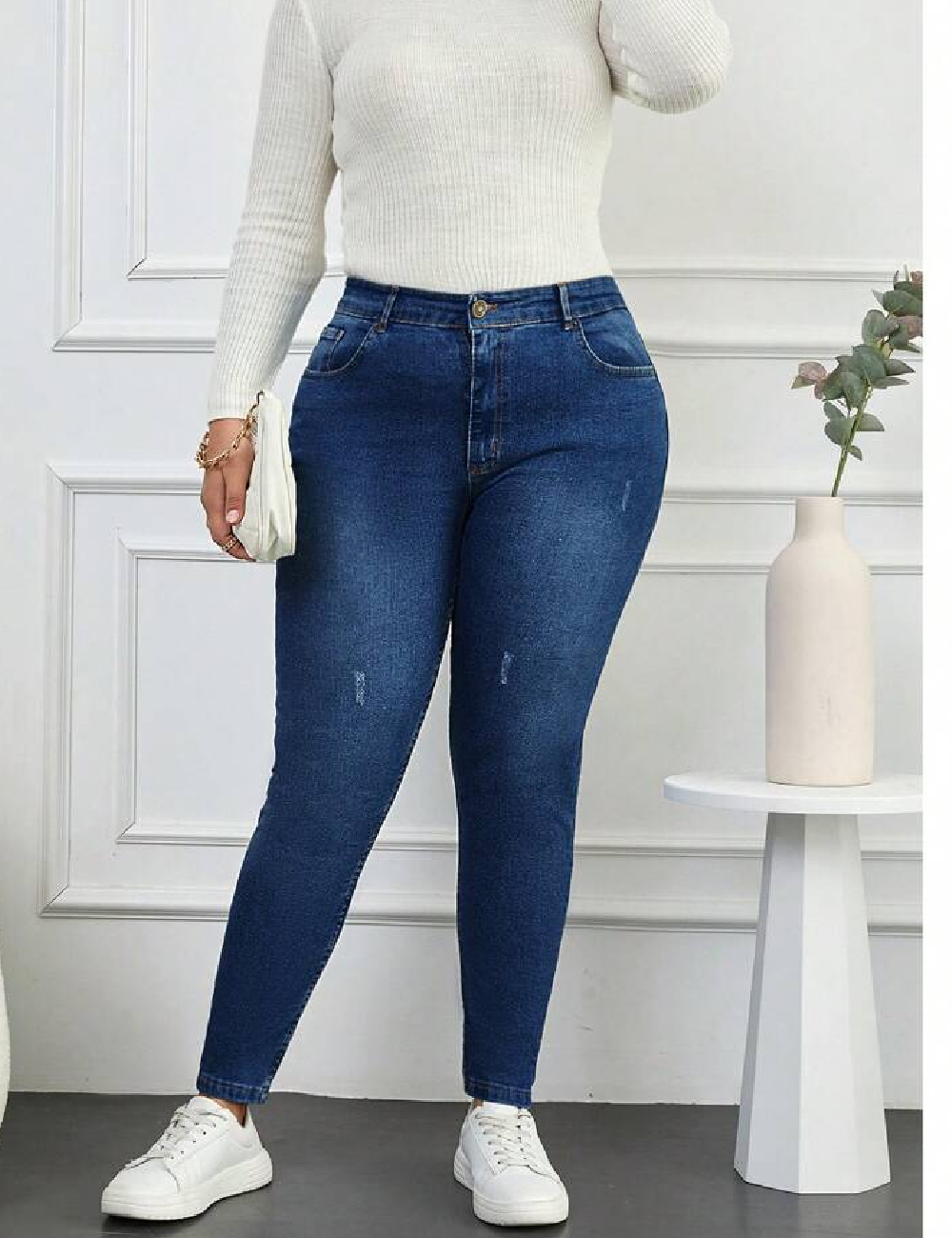 Blugi SHEIN CURVE, bleumarin