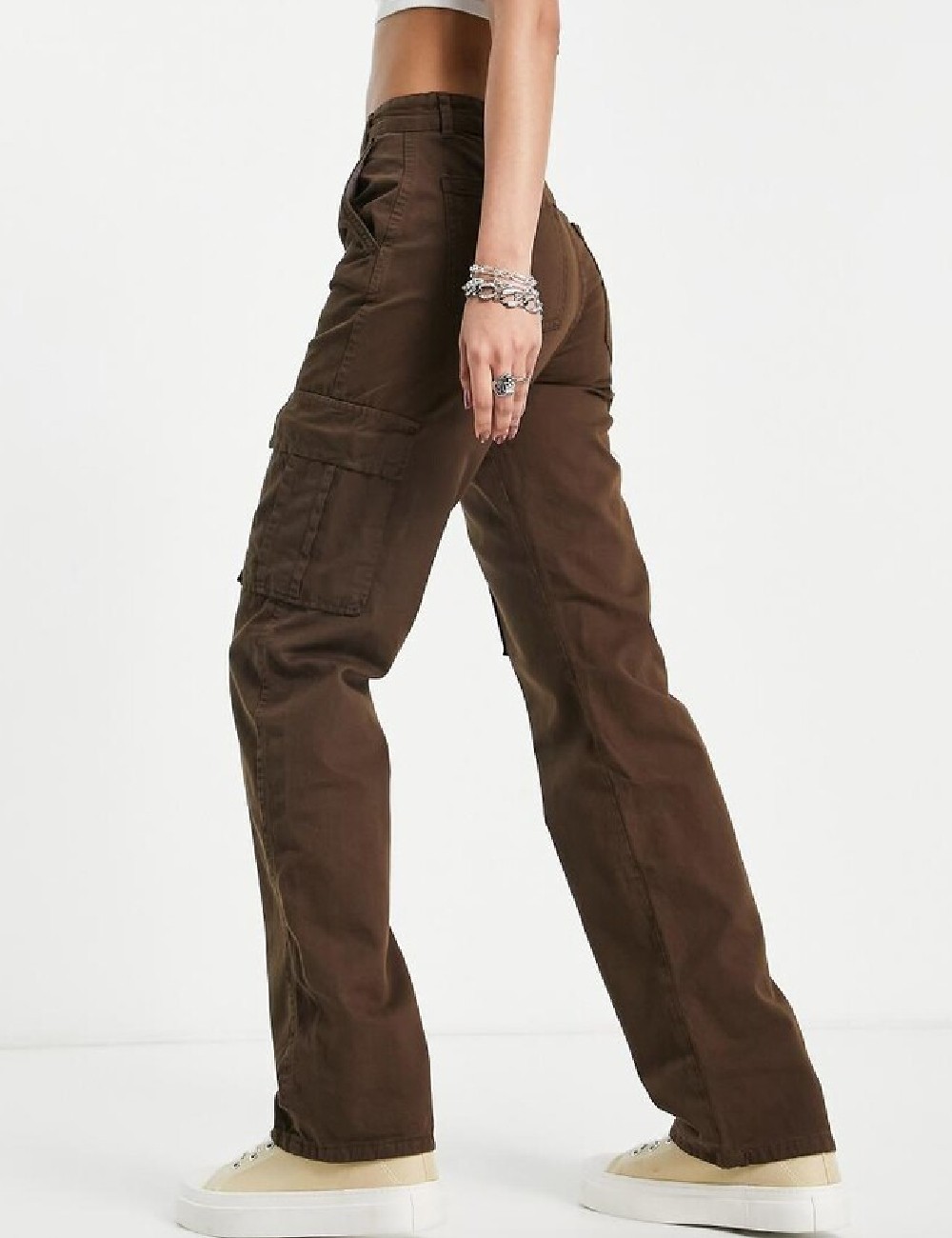 Pantaloni Stradivarius, maro - 1 | YEO