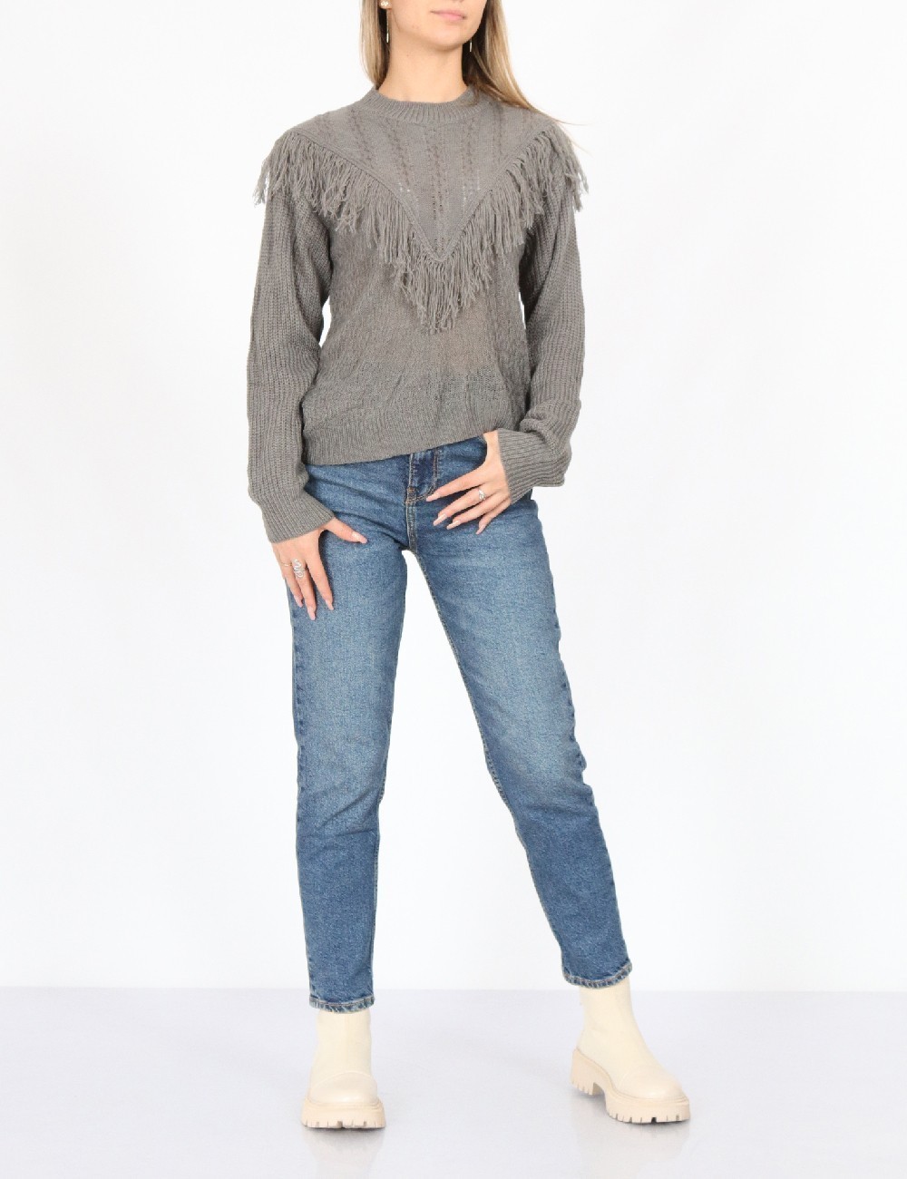 Pulover SHEIN, gri - 1 | YEO
