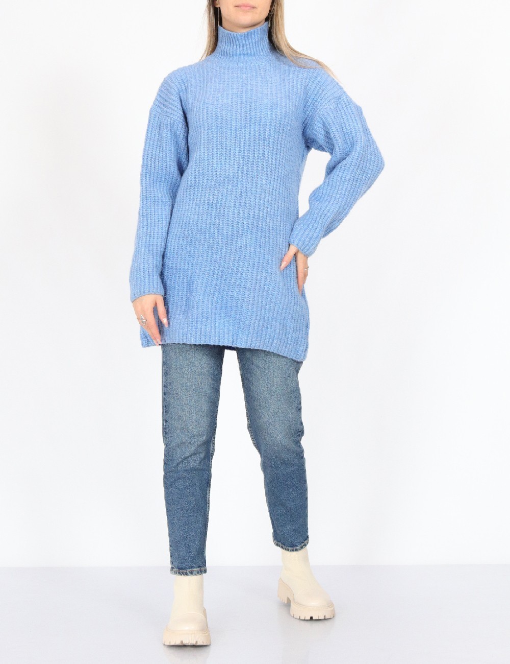 Pulover SHEIN, albastru - 1 | YEO