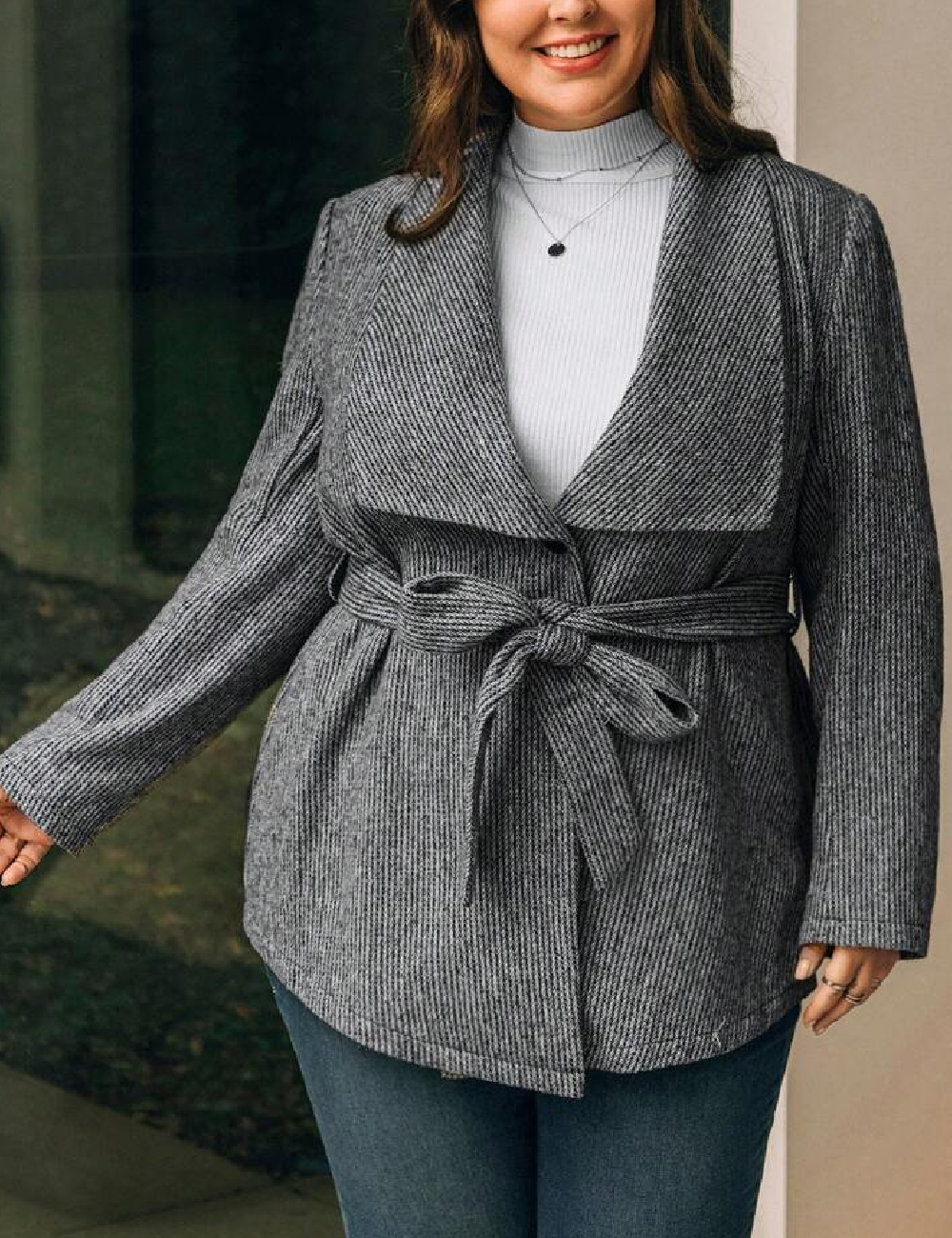 Cardigan Emery Rose Curve, gri - 1 | YEO