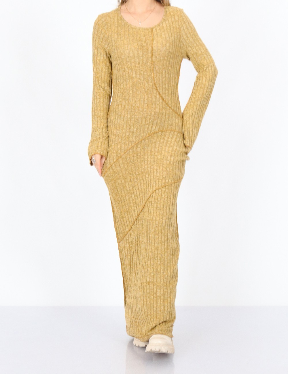 Rochie lunga SHEIN, mustar - 1 | YEO