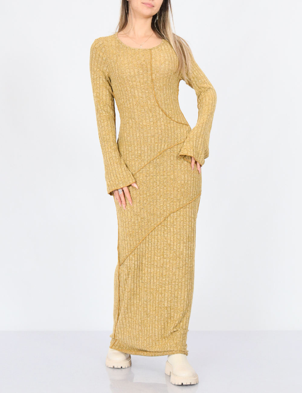 Rochie lunga SHEIN, mustar