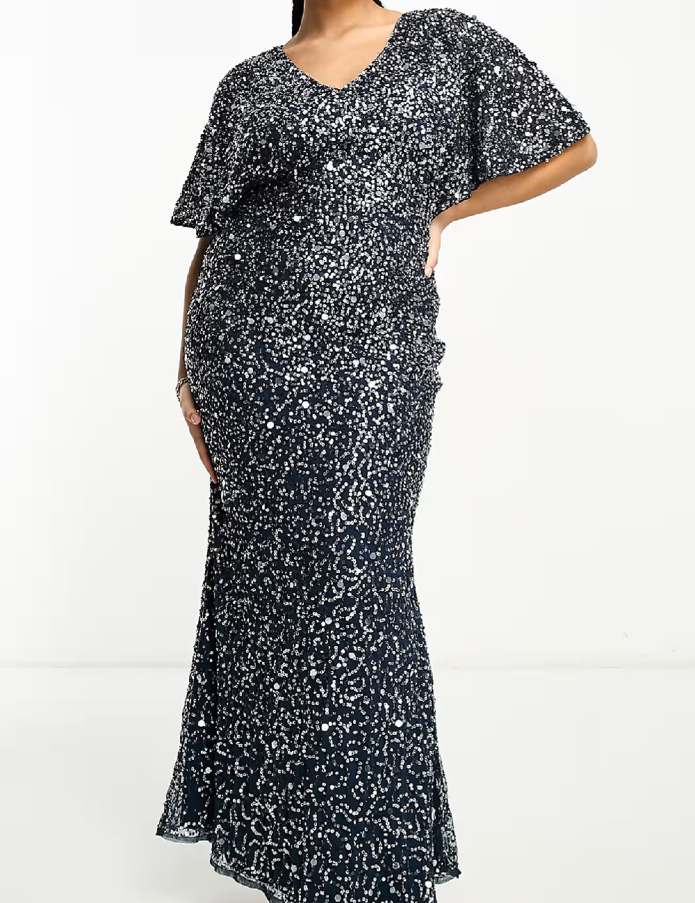 Rochie lunga Beauut Plus Size, bleumarin - 1 | YEO