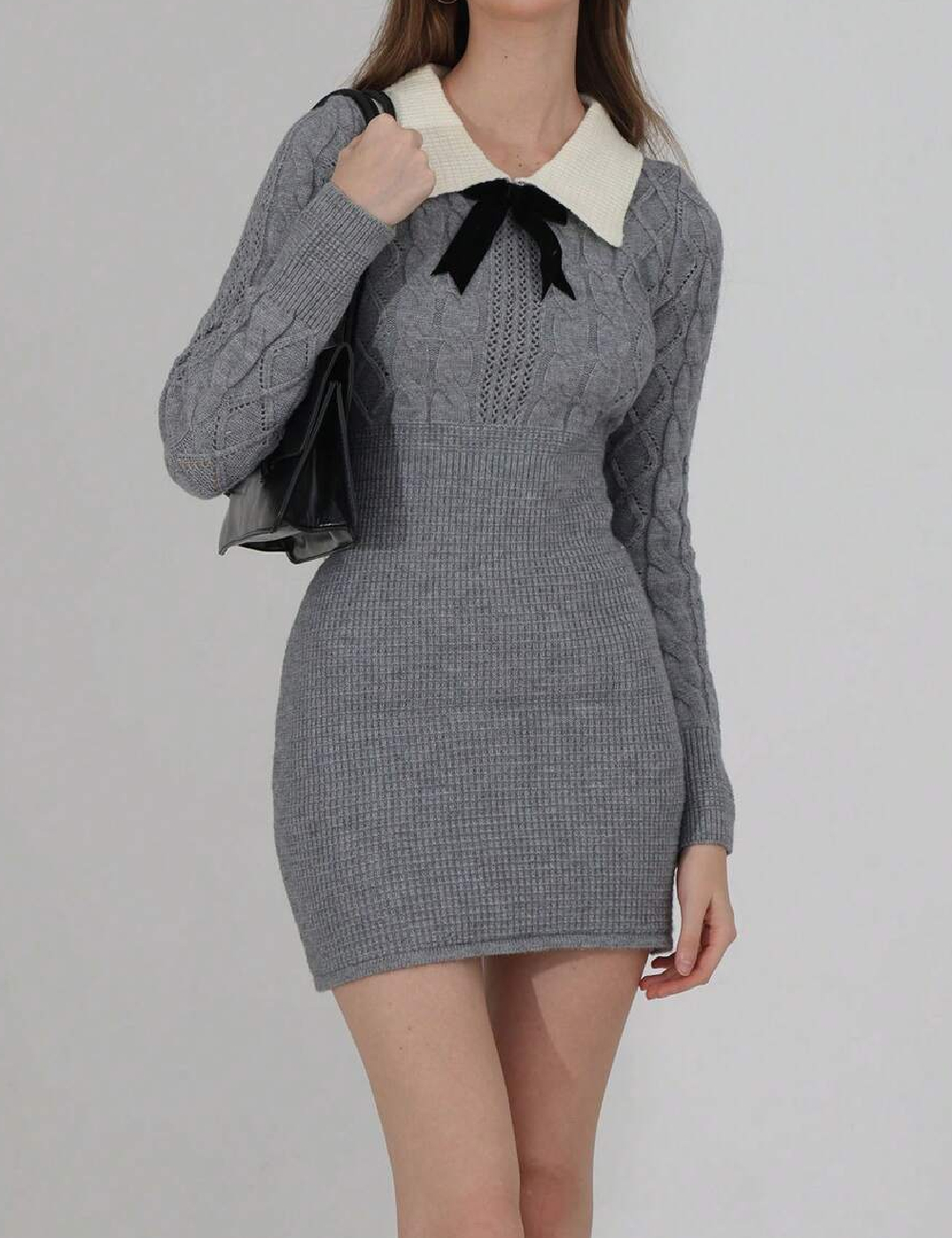 Rochie scurta Alicedudu, gri