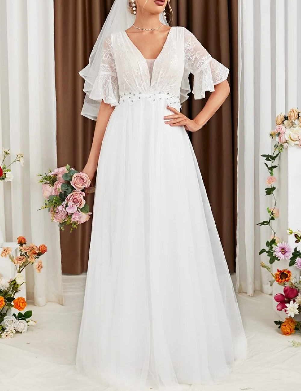 Rochie lunga SHEIN, alb