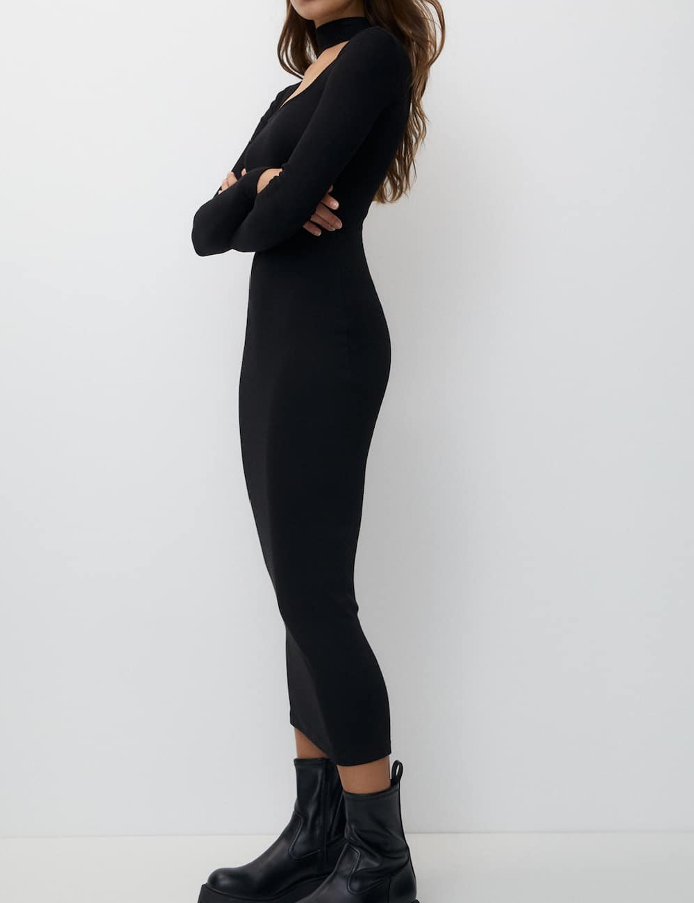 Rochie medie Pull&Bear, negru - 1 | YEO