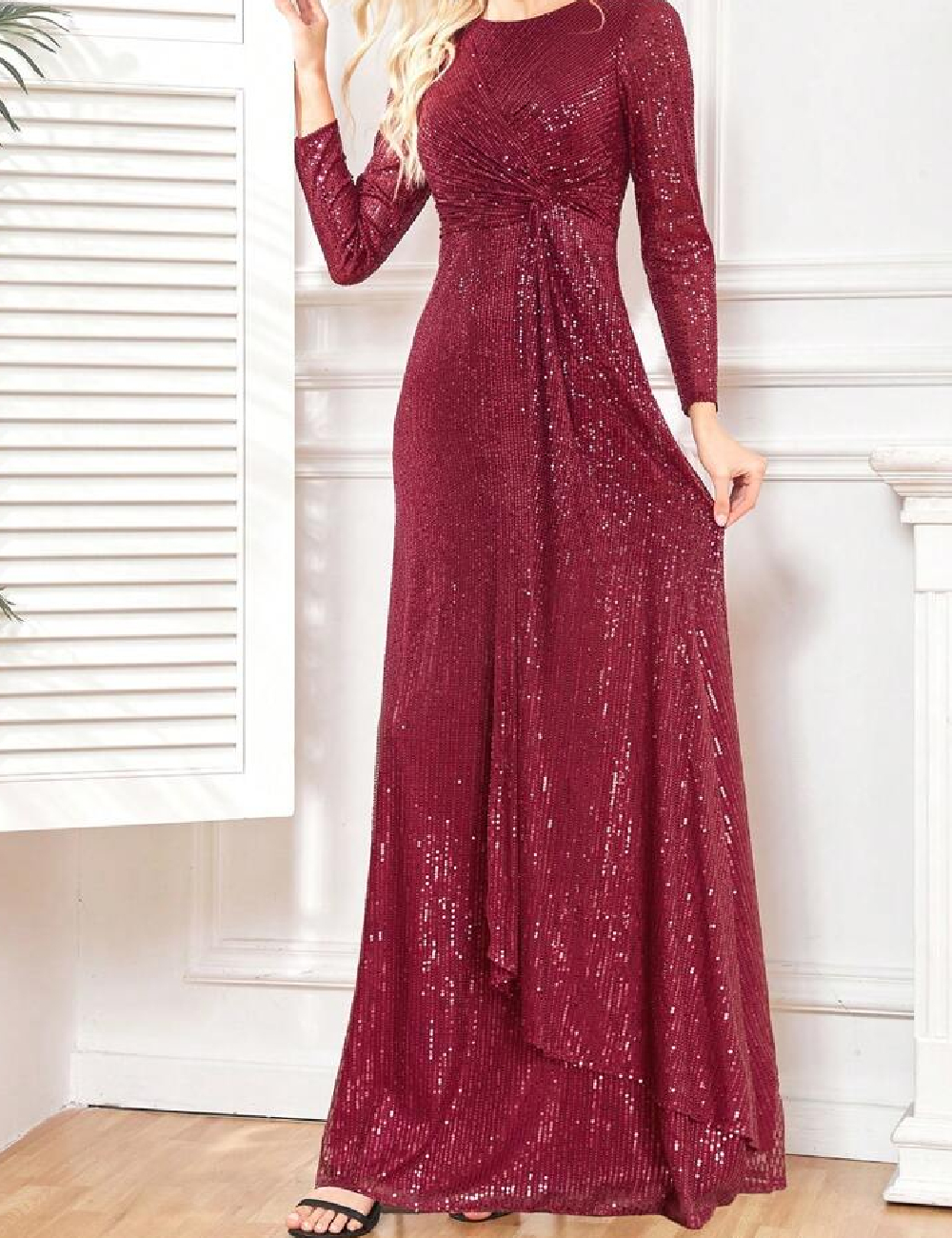 Rochie lunga XUIBOL, rosu - 1 | YEO