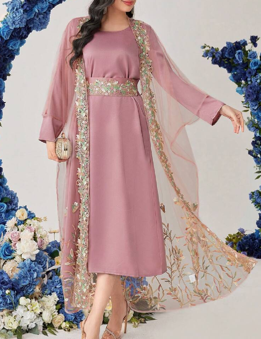 Rochie medie SHEIN, roz pudra