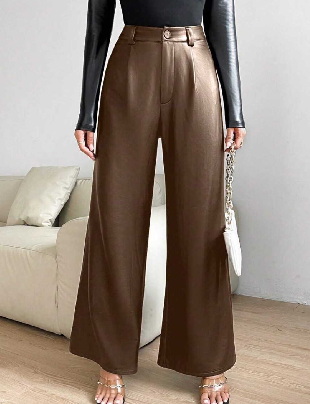 Pantaloni SHEIN, maro - 1 | YEO