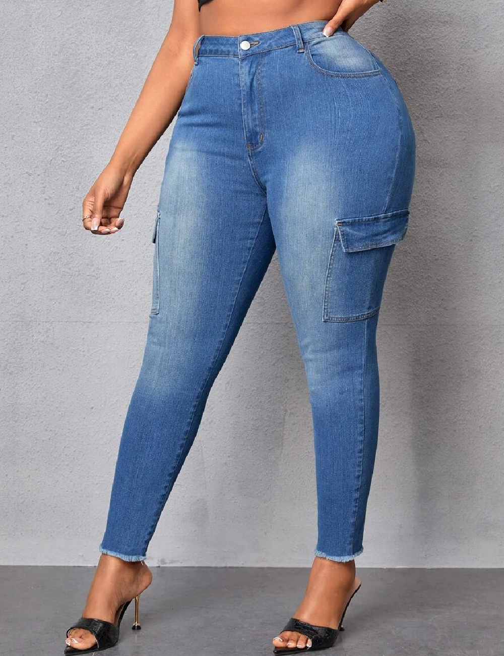 Blugi SHEIN CURVE, albastru - 1 | YEO