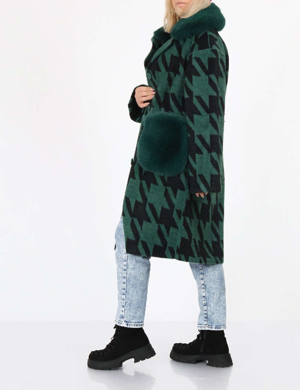 Palton reversibil No-l-ita, verde - 1 | YEO