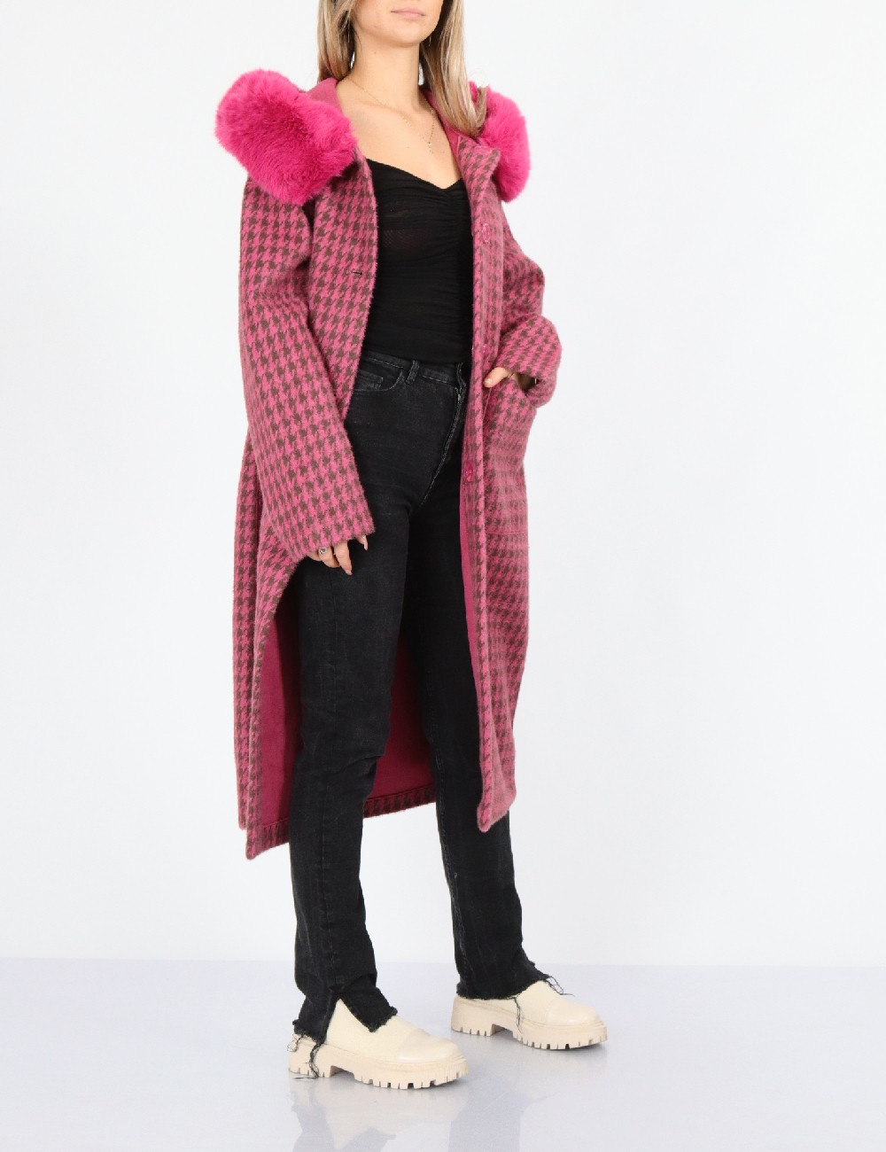 Palton reversibil No-l-ita, roz - 1 | YEO