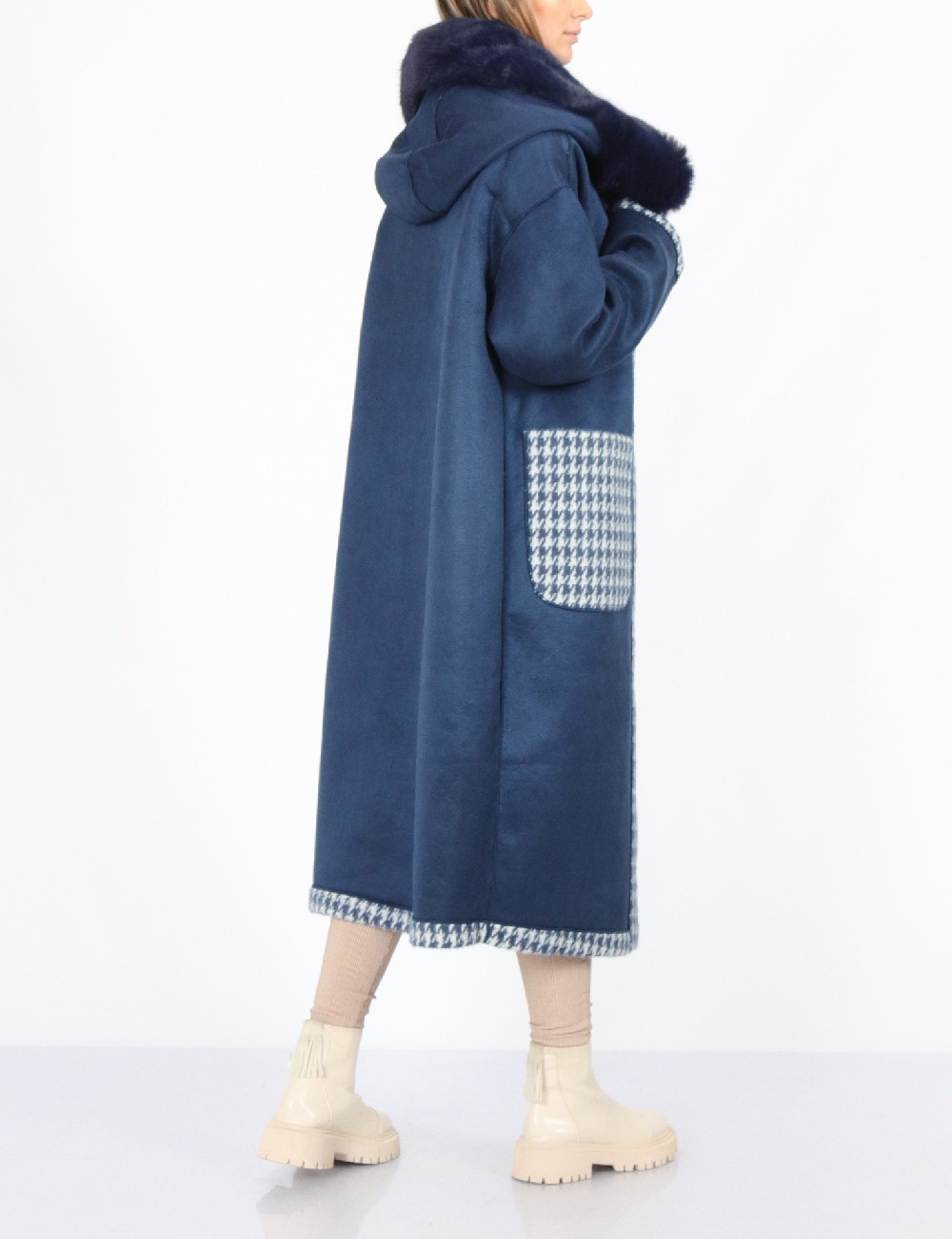 Palton reversibil No-l-ita, bleumarin - 1 | YEO