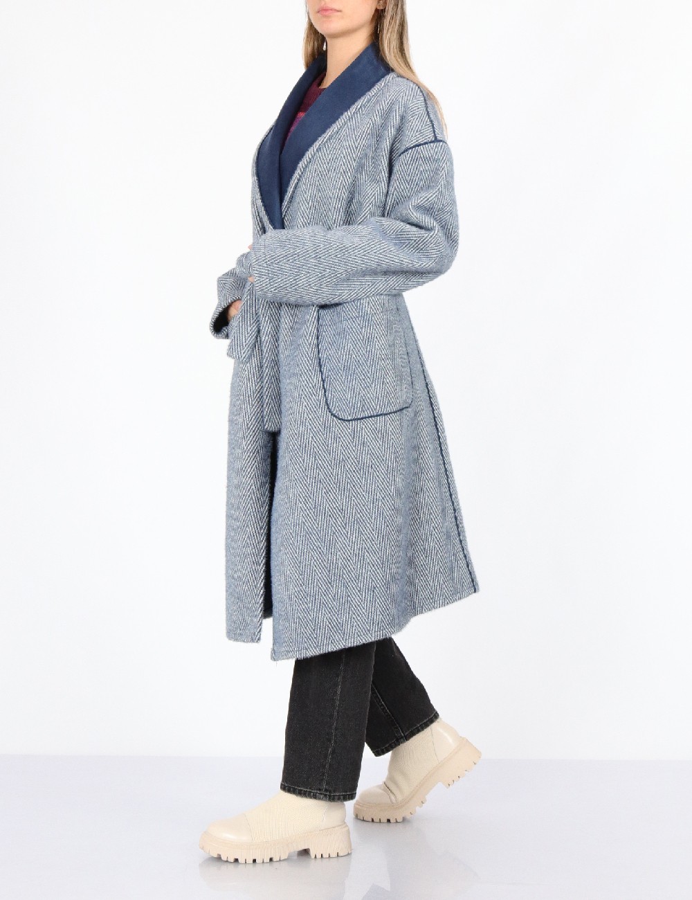 Palton reversibil No-l-ita, alb/albastru - 1 | YEO