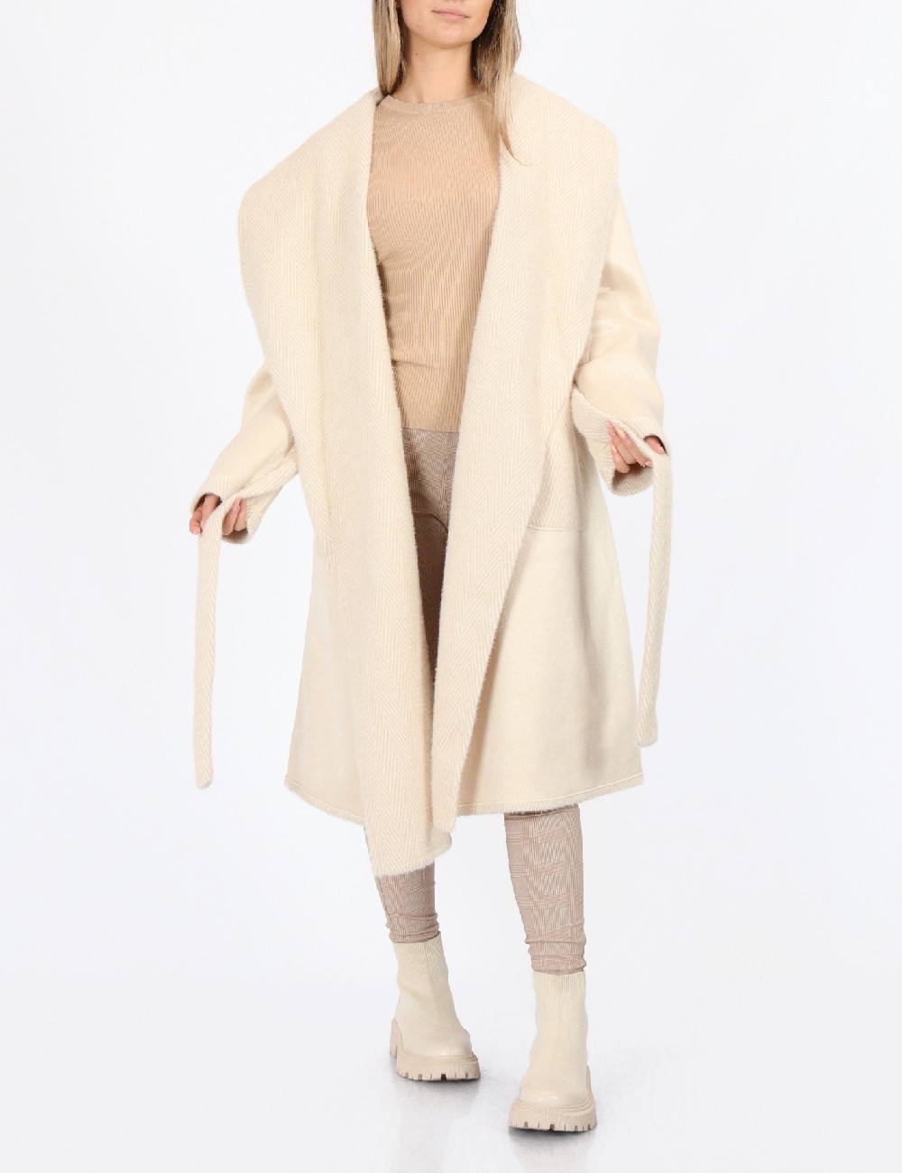 Palton reversibil No-l-ita, crem - 1 | YEO