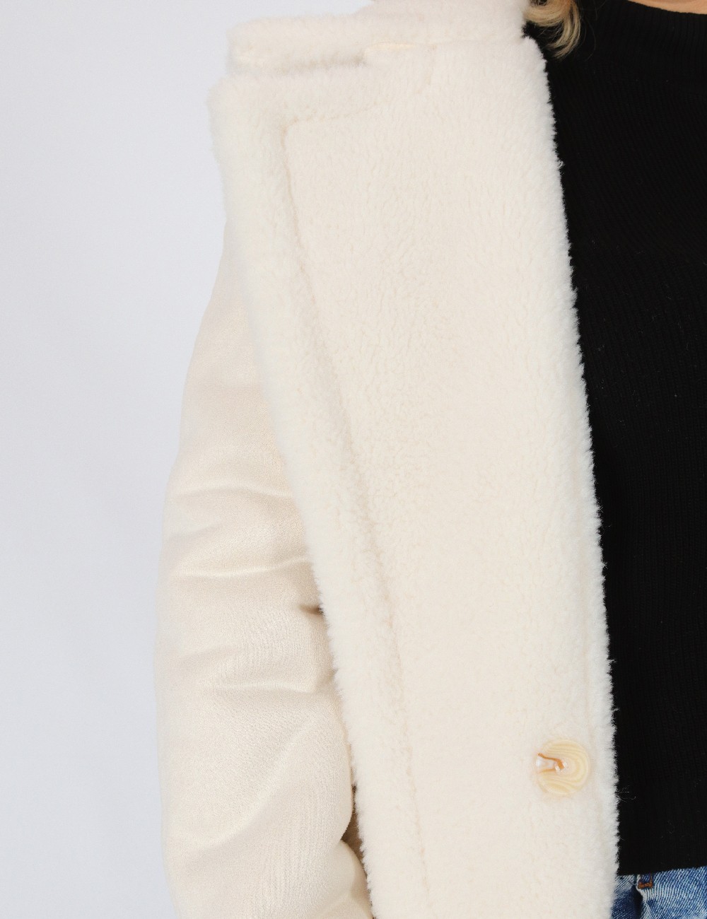 Palton reversibil No-l-ita, alb - 1 | YEO