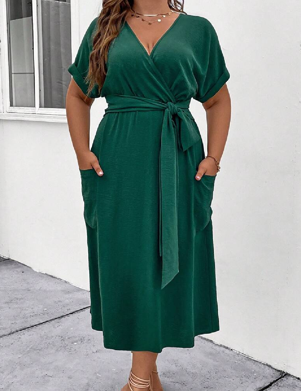 Rochie lunga SHEIN CURVE, verde