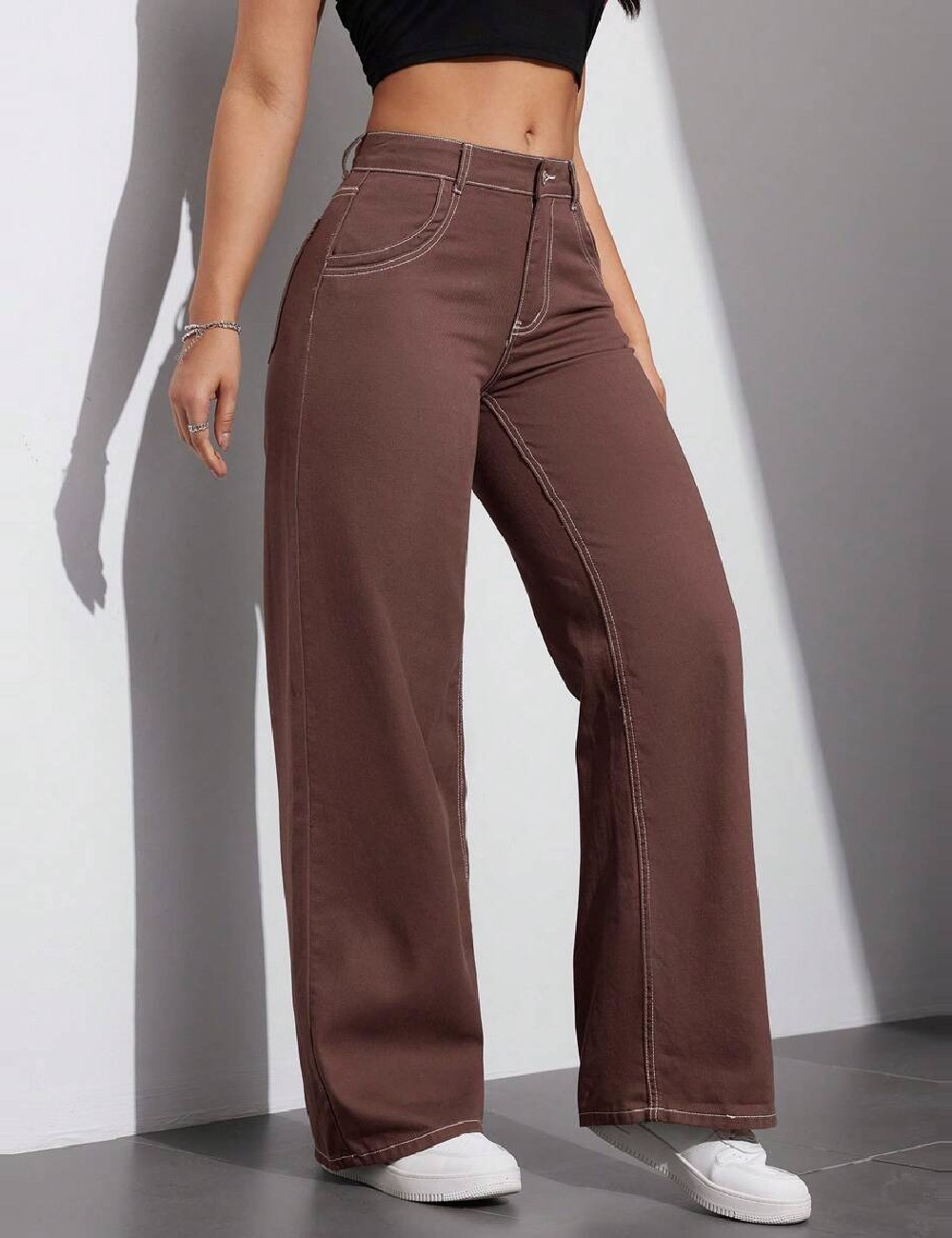 Pantaloni SHEIN, maro - 1 | YEO