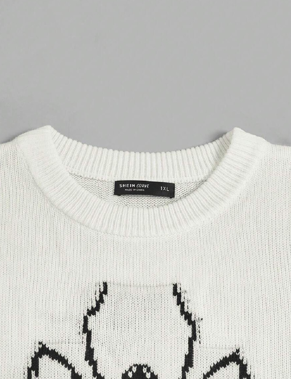 Pulover SHEIN CURVE, ecru - 1 | YEO