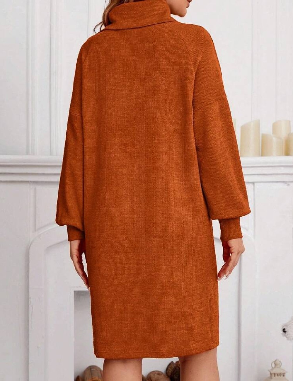 Rochie medie SHEIN Maternity, caramiziu - 1 | YEO