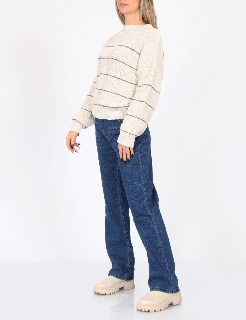 Pulover SHEIN, ecru - 1 | YEO